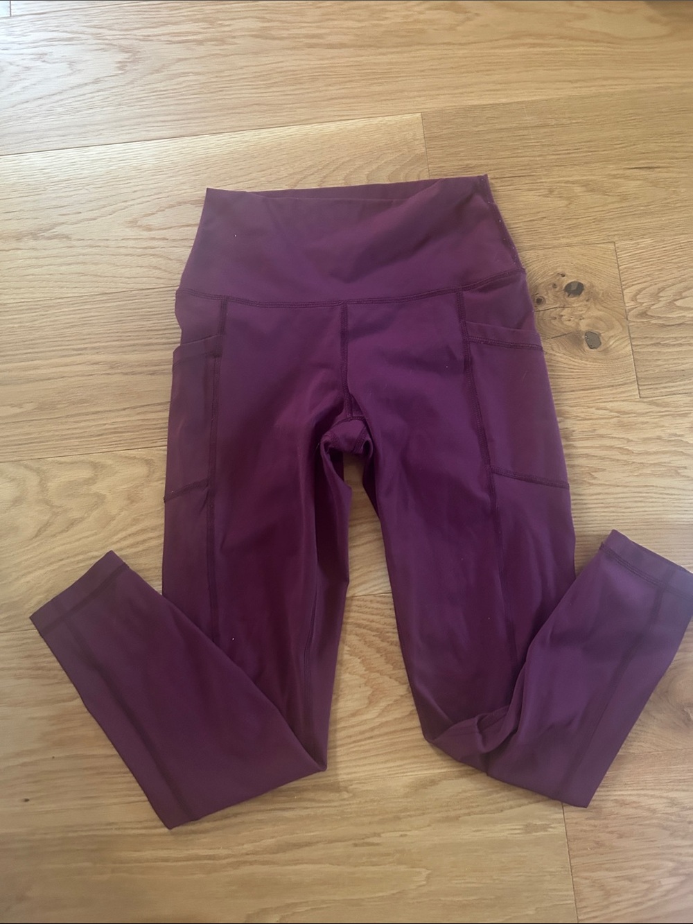 90 Degree By Reflex Plum High-Waist Leggings with Side Pockets